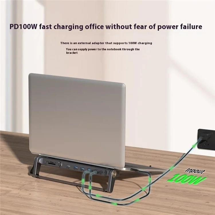 T12U Para Laptop de 7-17 Pulgadas, Soporte Plegable para Tablet con Estación de Acoplamiento de 9 en 1