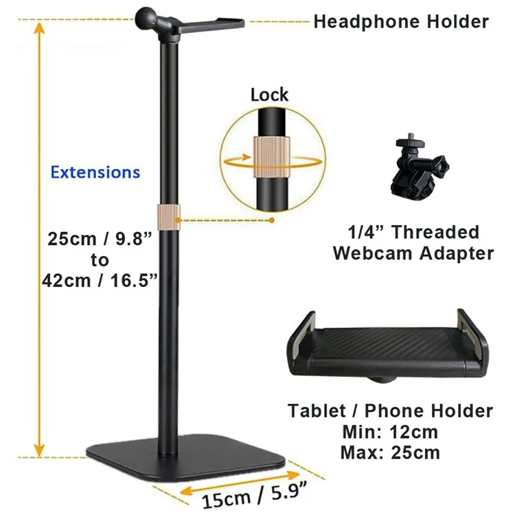 XY-25 Cell Phone Holder Stand Desktop Tablet Mount Display Holder with Adjustable Height Design