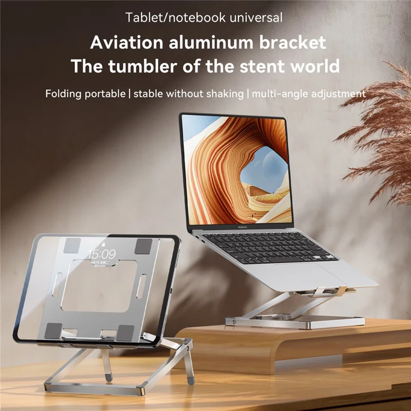 H12mini Foldable Tablet Stand Adjustable Angles Desktop Support for Laptops Up to 13.3 Inches
