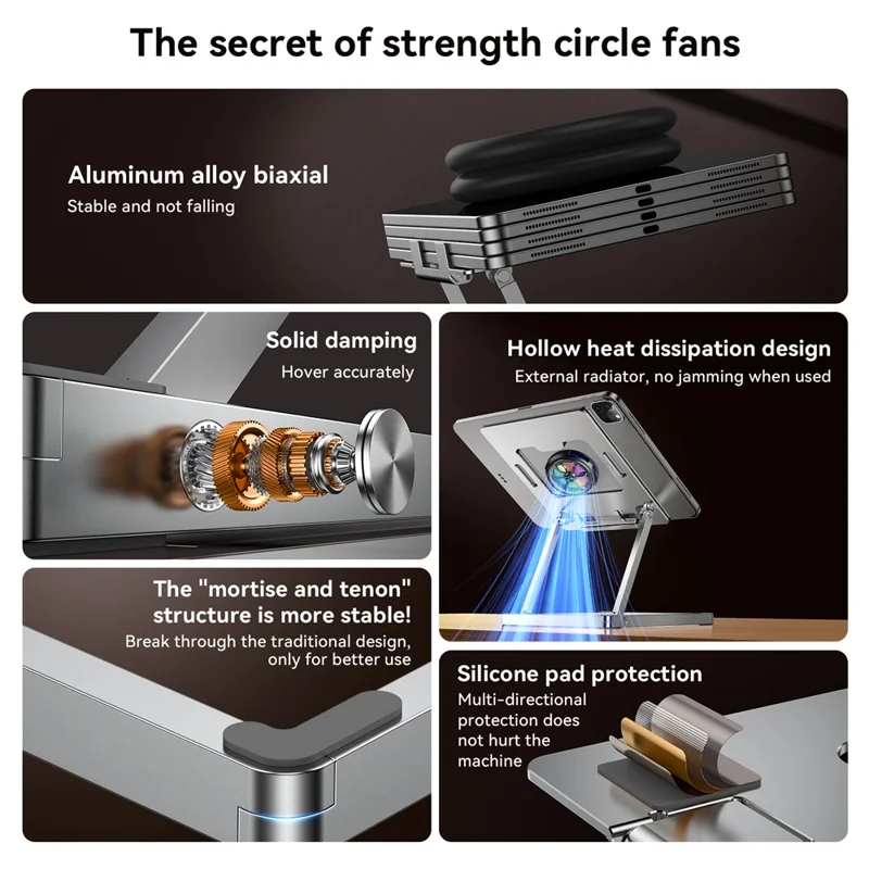 H12mini Foldable Tablet Stand Adjustable Angles Desktop Support for Laptops Up to 13.3 Inches