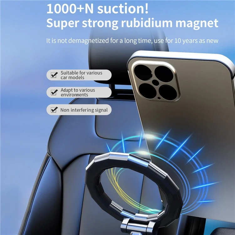 Suporte magnético para carro H820 com montagem no painel, rotação de 360 graus e dobrável - Manchado