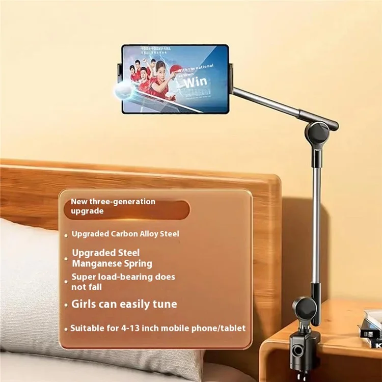 Soporte de tableta y teléfono de escritorio ZM-050, ajustable, con rotación de 360 grados, para uso cómodo.