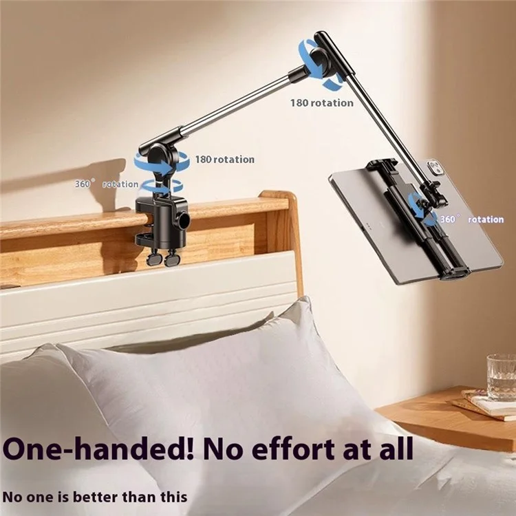 Soporte de tableta y teléfono de escritorio ZM-050, ajustable, con rotación de 360 grados, para uso cómodo.