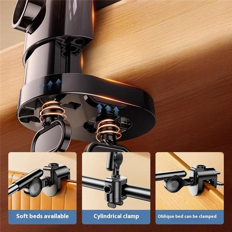 Soporte de tableta y teléfono de escritorio ZM-050, ajustable, con rotación de 360 grados, para uso cómodo.