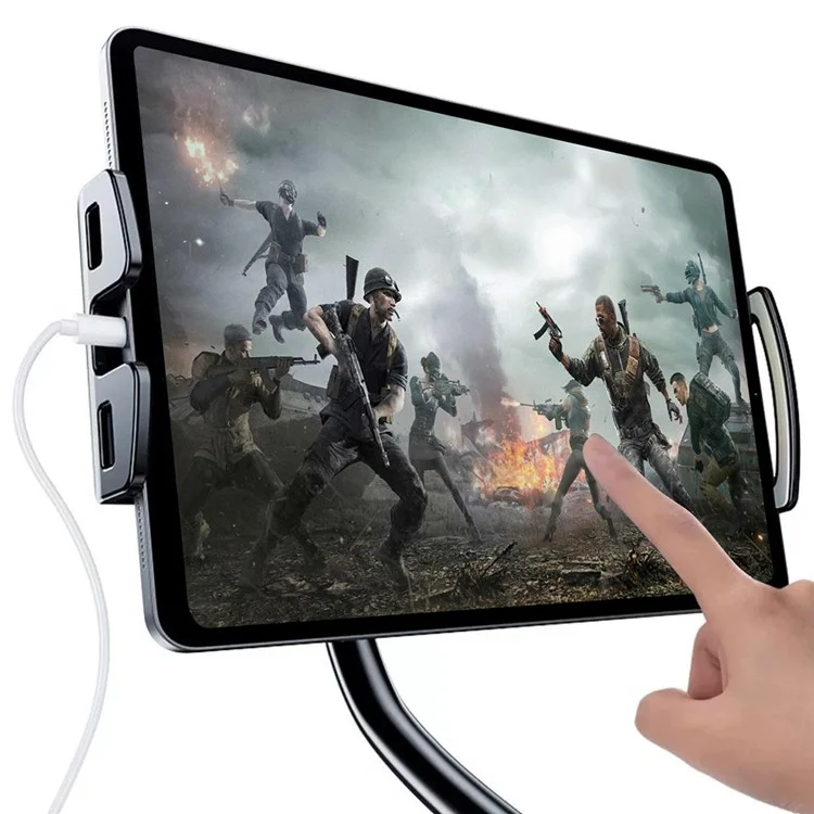 Soporte de tableta y teléfono de escritorio ZM-050, ajustable, con rotación de 360 grados, para uso cómodo.