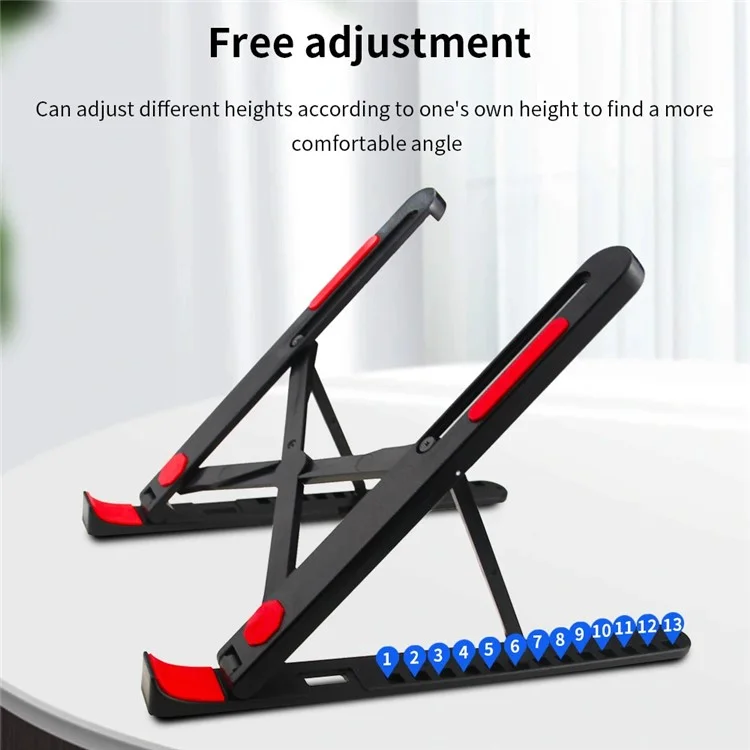 Suporte portátil para laptop A9 com 13 níveis de ajuste de altura, dobrável, suporte de mesa para notebook - Preto