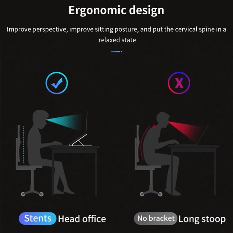 A9 Portable Laptop Stand 13 Height Adjustable Levels Foldable Notebook Desktop Riser Holder - Red