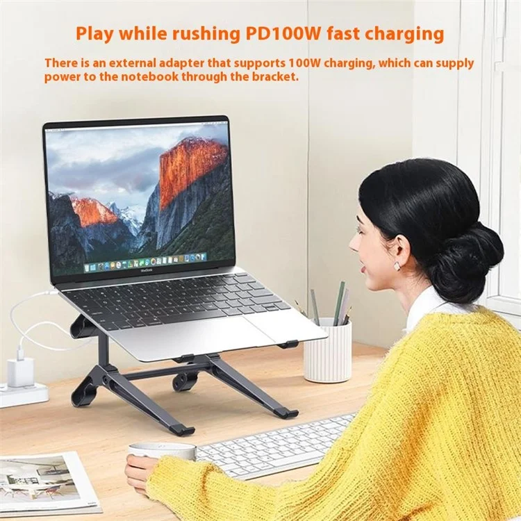 C19 Laptop Stand Heighten Storage Rack Aluminum Alloy Detachable Dual Layer Notebooks Tablets Bracket