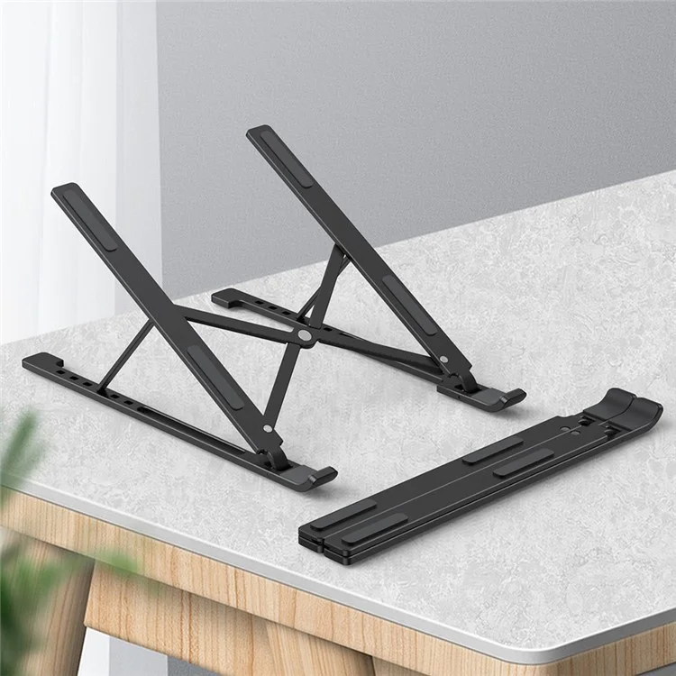 Support de Laptop X3 Magnétique Pliable Portable en Alliage d'Aluminium Support pour Tablette et Ordinateur Portable - Noir