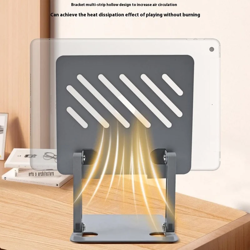 Soporte de Refrigeración para Portátil GFS02-T de Acero al Carbono - Altura Ajustable, Plegable - Plata
