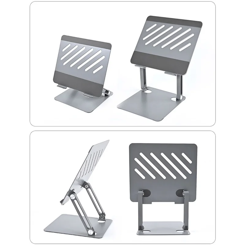 Soporte de Refrigeración para Portátil GFS02-T de Acero al Carbono - Altura Ajustable, Plegable - Plata