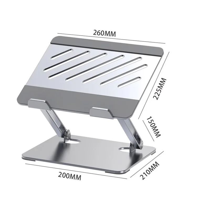 Soporte de Refrigeración para Portátil GFS02-T de Acero al Carbono - Altura Ajustable, Plegable - Plata