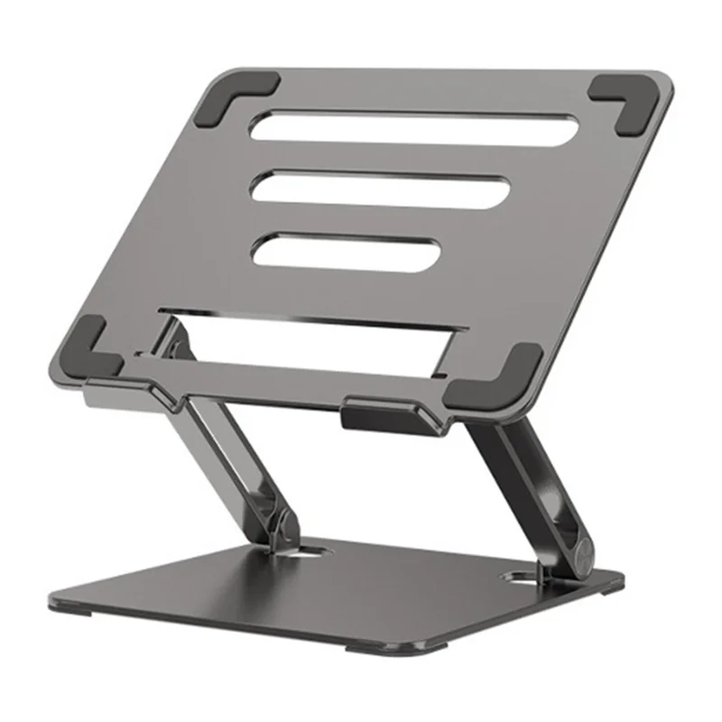 GFS03-T Carbon Steel Laptop Cooling Stand Adjustable Height Foldable Tablet Holder Notebook Bracket - Grey