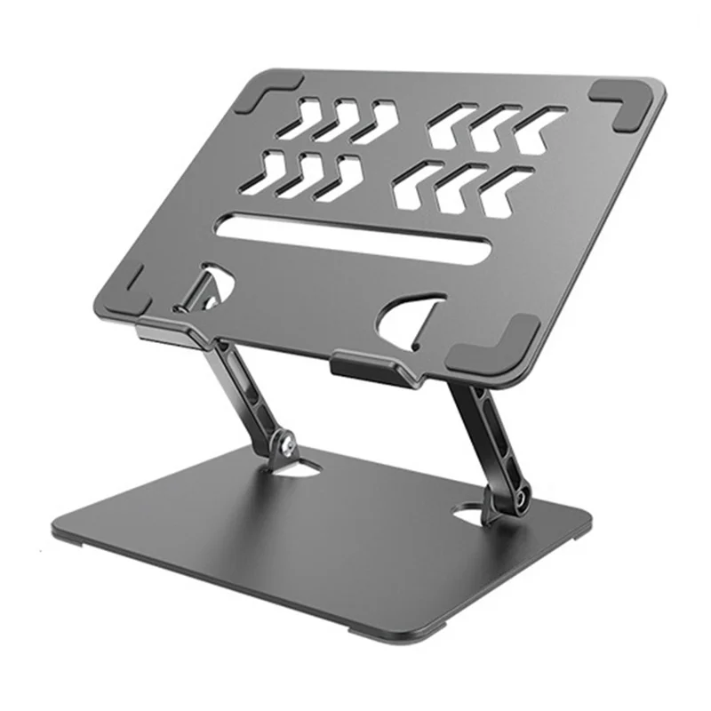 GFS04-T Supporto di raffreddamento per laptop con altezza regolabile, pieghevole in acciaio al carbonio, per tablet e notebook - Grigio
