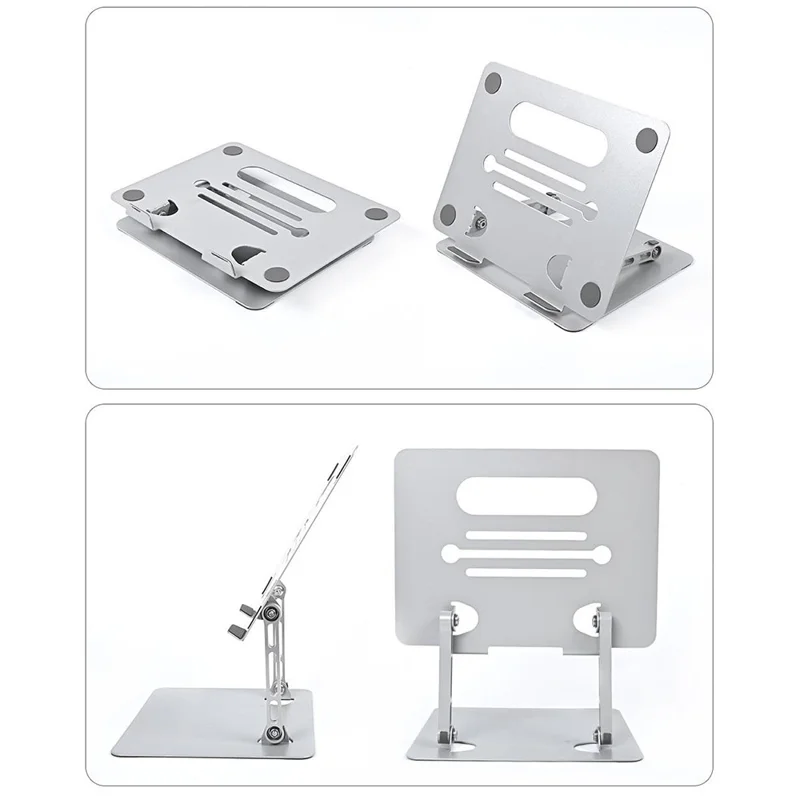 GFS05-T Pour Ordinateurs Portables / Tablettes Support de Refroidissement en Acier au Carbone Hauteur Réglable Pliable - Argent