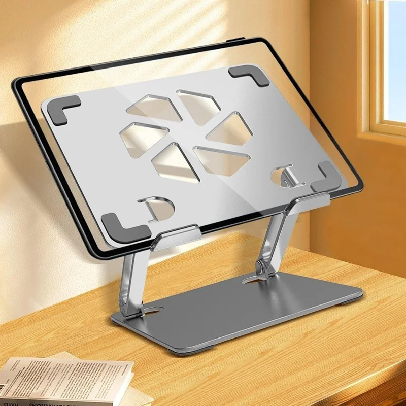 Support de refroidissement pour ordinateur portable en acier au carbone GFS06-T Réglable en hauteur Aéré pour tablettes - Gris