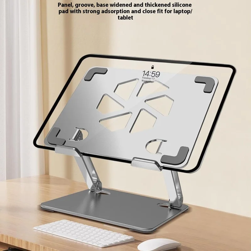 Support de refroidissement pour ordinateur portable en acier au carbone GFS06-T Réglable en hauteur Aéré pour tablettes - Gris