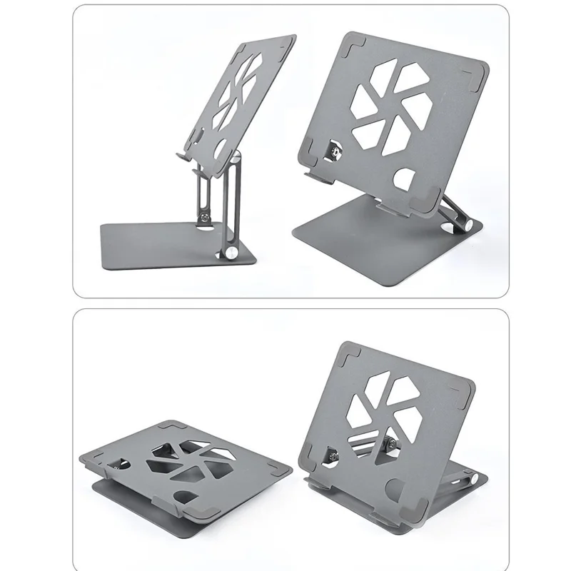Support de refroidissement pour ordinateur portable en acier au carbone GFS06-T Réglable en hauteur Aéré pour tablettes - Gris