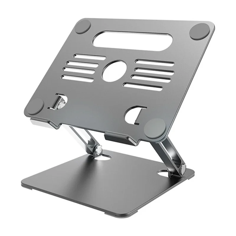 GFS08-T Notebook Bracket Carbon Steel Laptop Cooling Stand Adjustable Height Hollow Out Tablet Support - Grey