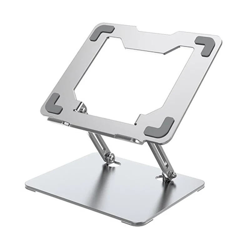 Soporte de Refrigeración Plegable para Portátil GFS012-T de Acero al Carbono con Altura Ajustable y Soporte para Tablet - Plateado