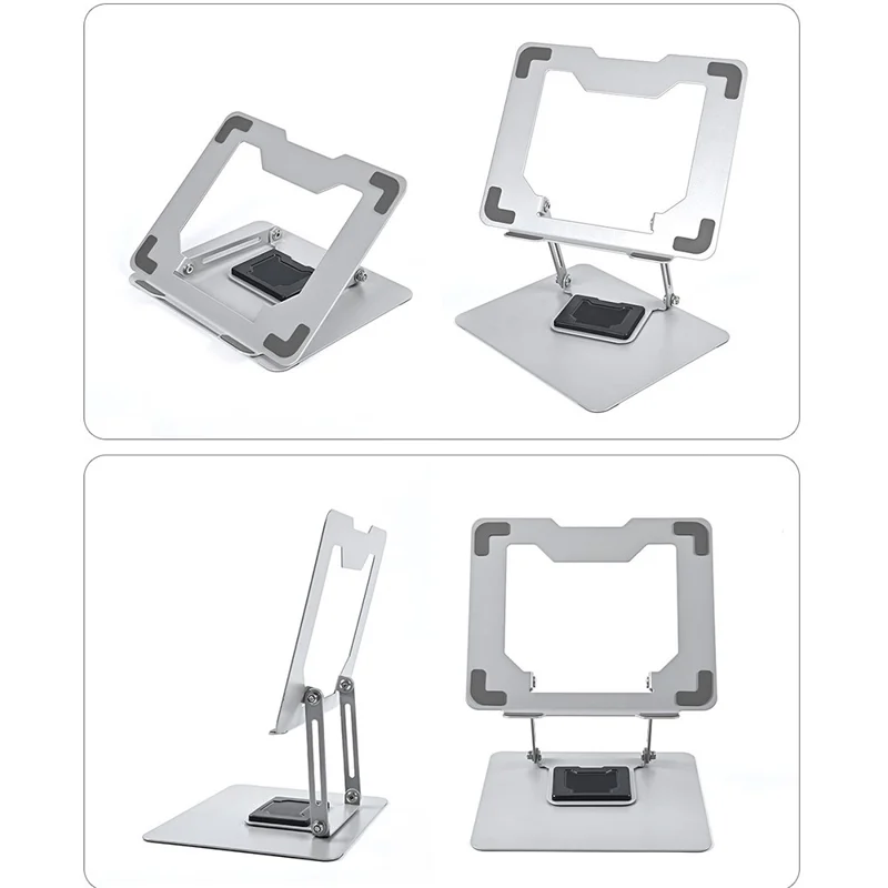 GFX012-T 360-Grad-Drehbarer Laptop-Halter Kühlständer Höhenverstellbar aus Kohlenstoffstahl Faltbare Halterung - Grau