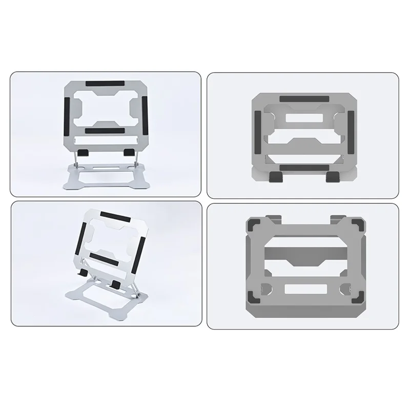 Soporte de Refrigeración para Portátil GFS14-TT de Acero al Carbono, Capacidad de 5 kg, Altura Ajustable con Diseño Calado - Plateado
