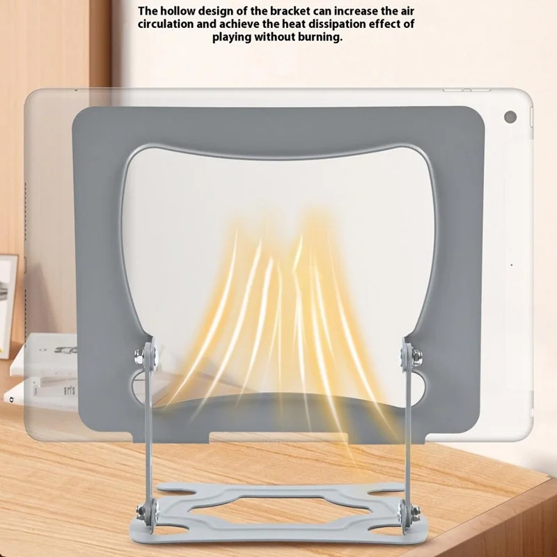 Soporte plegable de tableta de acero al carbono GFS015-T con altura ajustable y disipación de calor para portátiles