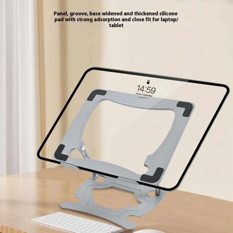 Soporte plegable de tableta de acero al carbono GFS015-T con altura ajustable y disipación de calor para portátiles