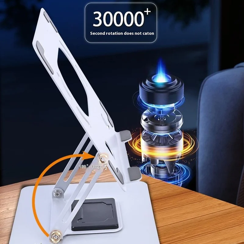 Supporto di raffreddamento per laptop GFX07-T con altezza regolabile, rotazione a 360 gradi, struttura pieghevole in acciaio al carbonio - Grigio