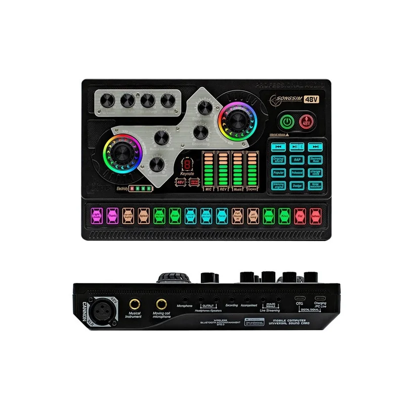 X5 Professionelle Live-Streaming Soundkarte Audiointerface Aufnahmegerät mit DSP-Rauschunterdrückung