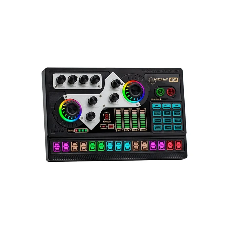 X5 Professionelle Live-Streaming Soundkarte Audiointerface Aufnahmegerät mit DSP-Rauschunterdrückung