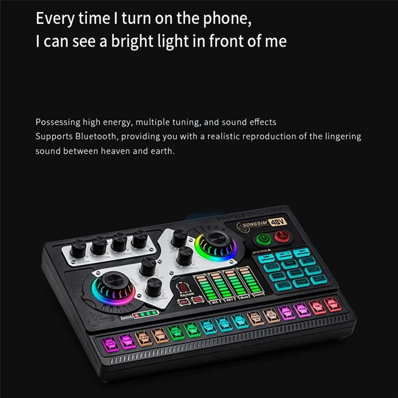 X5 Professionelle Live-Streaming Soundkarte Audiointerface Aufnahmegerät mit DSP-Rauschunterdrückung