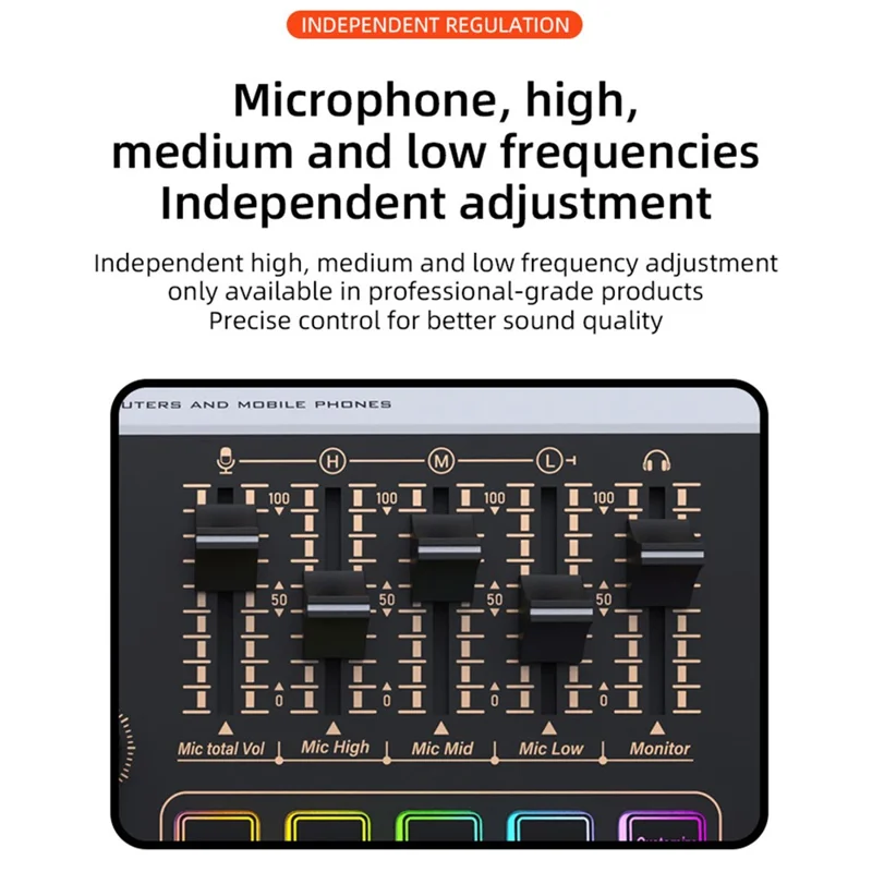 Mezclador de audio compatible con Bluetooth X9 con alimentación fantasma XLR de 48V Tarjeta de sonido USB de 4 canales Cambiador de voz