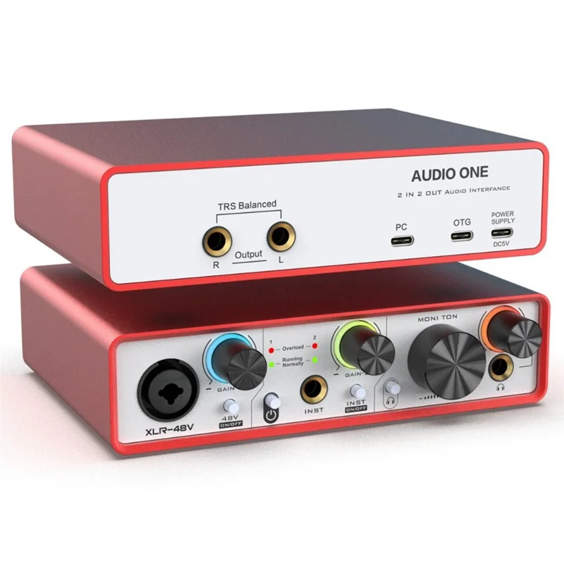 solo3 Carte son Interface Audio Professionnelle 2 Entrées 2 Sorties 24 Bits 48 kHz Enregistrement Faible Latence