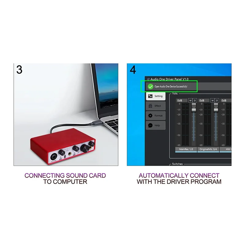 solo3 Carte son Interface Audio Professionnelle 2 Entrées 2 Sorties 24 Bits 48 kHz Enregistrement Faible Latence