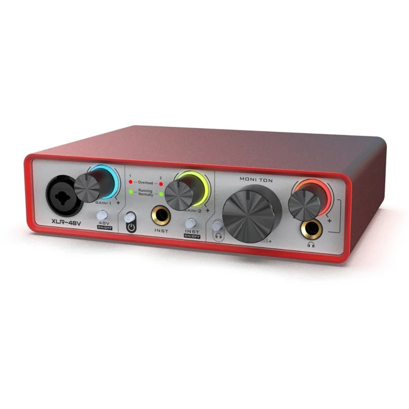 solo3 Carte son Interface Audio Professionnelle 2 Entrées 2 Sorties 24 Bits 48 kHz Enregistrement Faible Latence