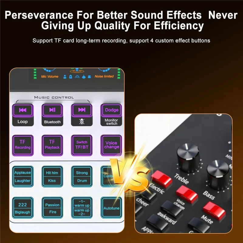 C200 Audio Mixer Sound Card Bluetooth-compatible Adjustable Mixing Console for Live Streaming  /  Singing - Black
