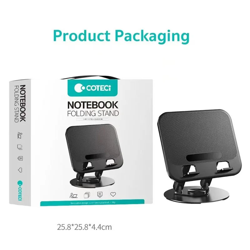 COTECI BS-011 Supporto portatile pieghevole e rotante per laptop, supporto regolabile da tavolo per tablet e notebook