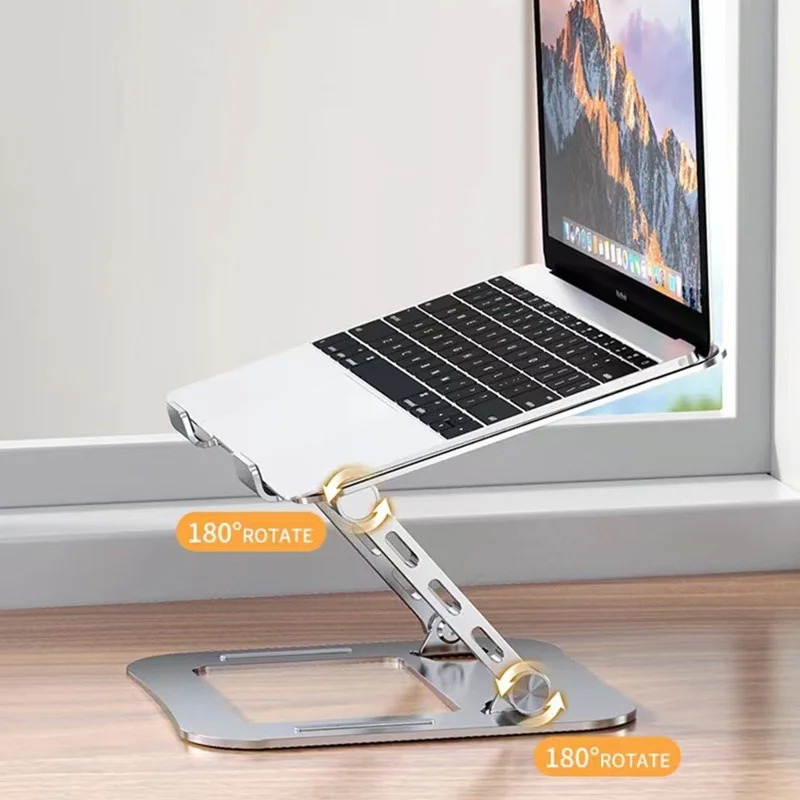 Soporte plegable para portátil COTECI BS-008 de aleación de aluminio para tablet, altura ajustable y portátil - Plata