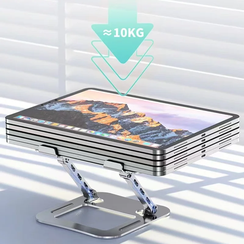 Soporte plegable para portátil COTECI BS-008 de aleación de aluminio para tablet, altura ajustable y portátil - Plata