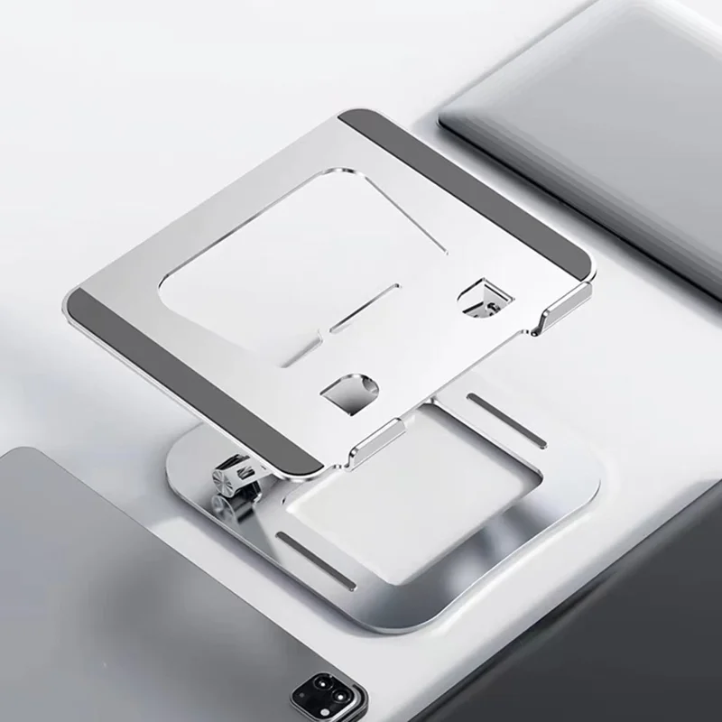 Soporte plegable para portátil COTECI BS-008 de aleación de aluminio para tablet, altura ajustable y portátil - Plata