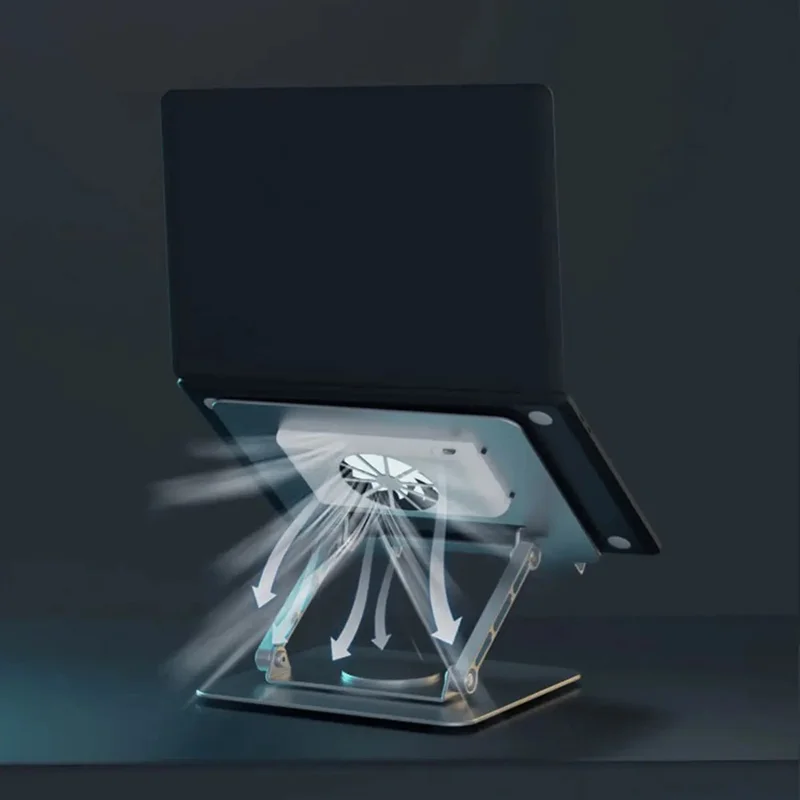 Support de Refroidissement pour Ordinateur Portable à Rotation à 360 Degrés et Hauteur Réglable