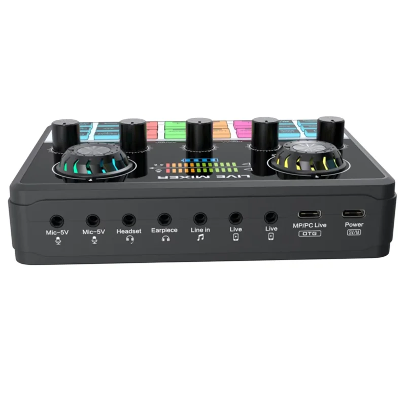 V9 Live Sound Card Audio Mixer with Voice Changer, Dual DSP Chip, Noise Reduction, Karaoke, Streaming Equipment