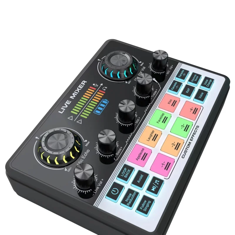 V9 Live Sound Card Audio Mixer with Voice Changer, Dual DSP Chip, Noise Reduction, Karaoke, Streaming Equipment