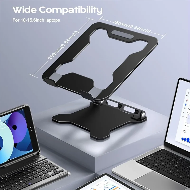 NH-02B Foldable Laptop Stand For 10 - 15.6 Inch Notebooks Adjustable Height Ergonomic Cooling Support