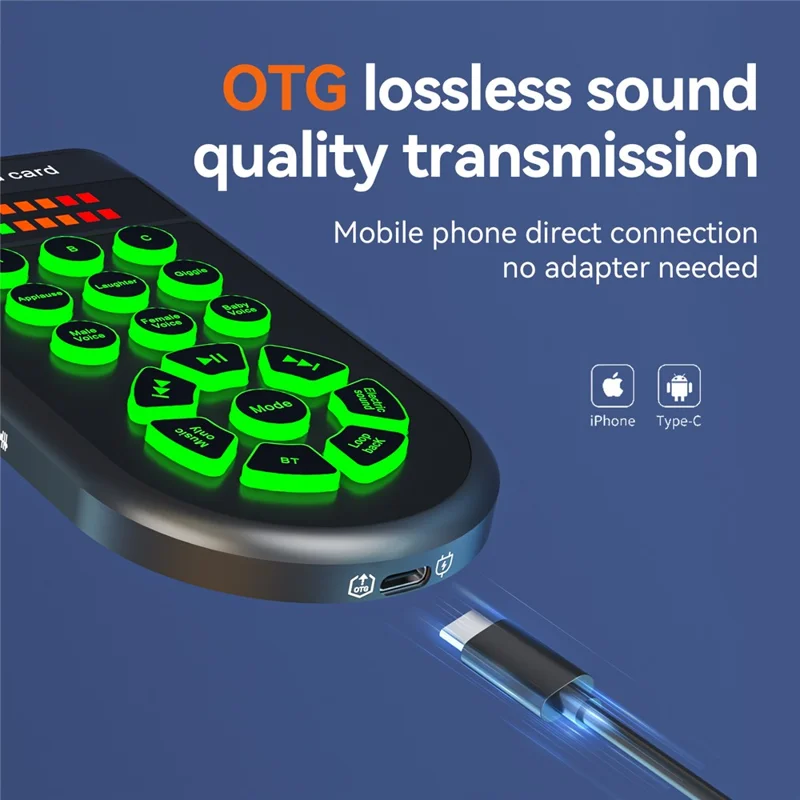 جهاز تغيير الصوت المحمول Z8 لهاتف / كمبيوتر، لتسجيل الكاريوكي والبث المباشر والألعاب