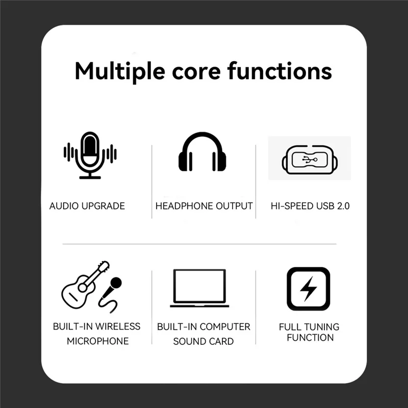 T02 USB External Sound Card Studio Audio Mixer for Live Streaming  /  Recording  /  Singing  /  Instruments