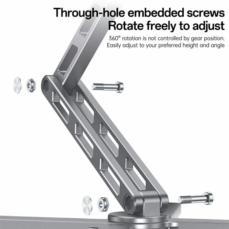 YESIDO LP09 Aluminum Laptop Stand Height Adjustable Foldable Notebook Riser for Home  /  Office  /  Travel - Silver