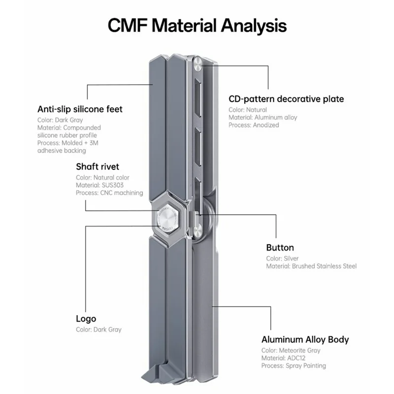 YESIDO LP09 Aluminum Laptop Stand Height Adjustable Foldable Notebook Riser for Home  /  Office  /  Travel - Silver