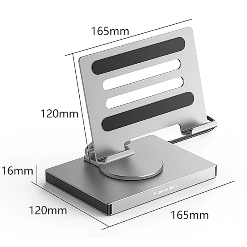 BLUEENDLESS ST706A 7 in 1 Type-C Hub with 360 Degree Rotating Adjustable Tablet Stand Holder - Grey